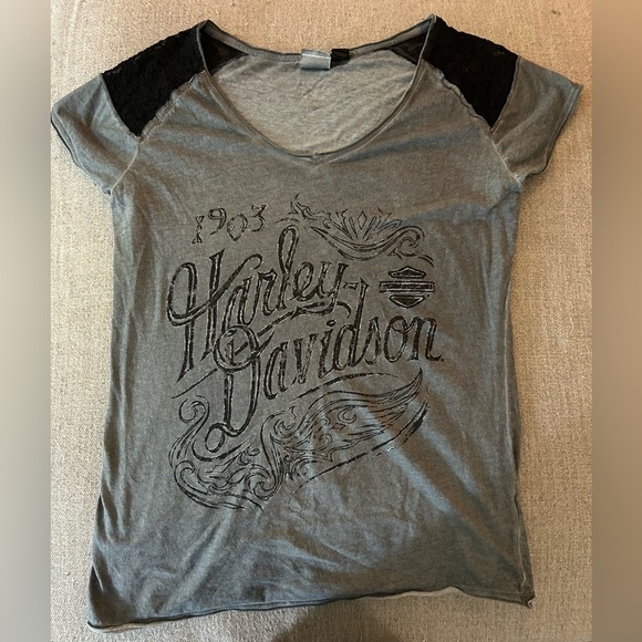 Harley-Davidson Gray and Black Raglan Graphic Tee - Picture 6 of 6